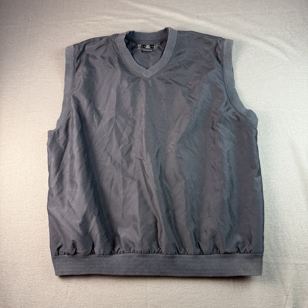 Nike Golf Men Black V-Neck Windbreaker Vest XXL Pullover Solid Logo RN56323